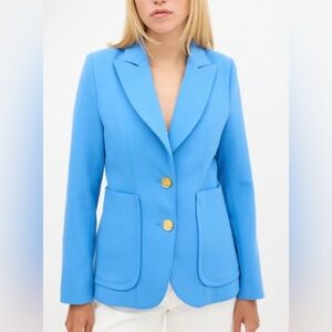 Smythe Portrait Neck Blazer Jacket in topaz